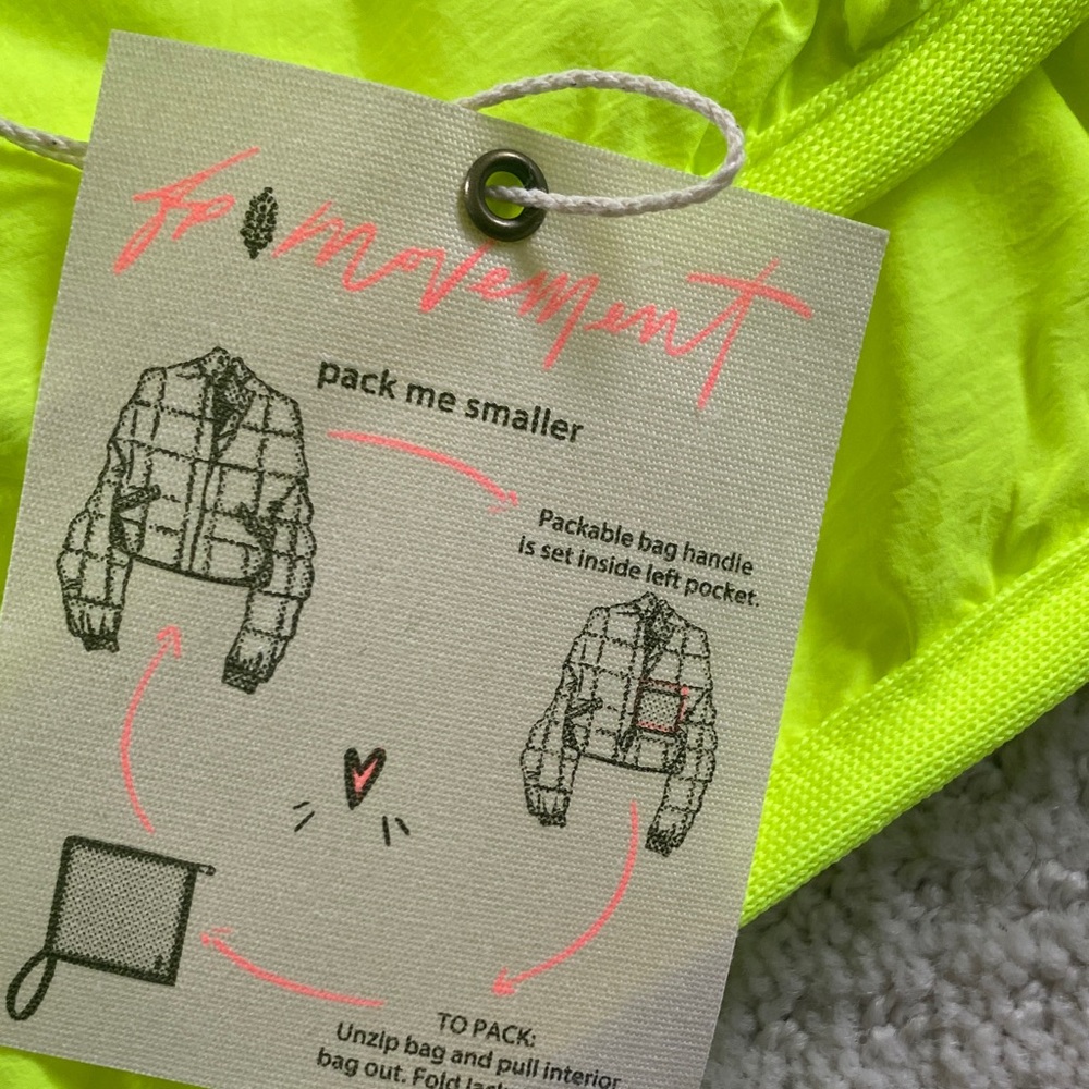NWT Free People Pippa Neon Yellow women’s Jacket, size small - Picture 4 of 7